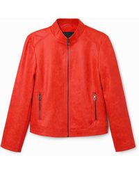 Desigual - Slim Biker Jacket, Polyester - Lyst