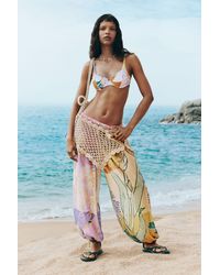 Desigual - Long Floral Print Trousers, Polyester - Lyst