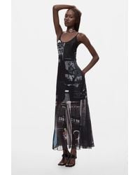 Desigual - Printed Strappy Dress, Polyester - Lyst