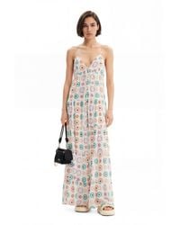 Desigual - Long Geometric Strappy Dress - Lyst