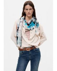 Desigual - Rectangular Patterned Foulard, Viscose - Lyst