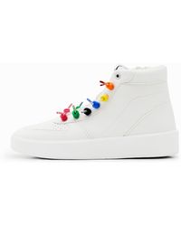 Desigual - Lace High-Top Sneakers, Polyurethane - Lyst