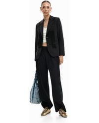 Desigual - Long Pleated Trousers, Polyester - Lyst