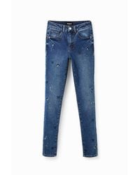 Desigual - Disney's Mickey Mouse Slim Push-Up Jeans, Cotton - Lyst