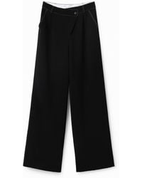 Desigual - Twisted Trousers With Pleats, Polyester - Lyst
