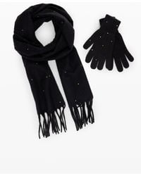 Desigual - Set Of Gloves And Scarf With Polka Dot Pattern, Polyester - Lyst