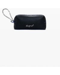 Desigual - Medium Faux Leather Toiletry Bag With Contrasts - Lyst