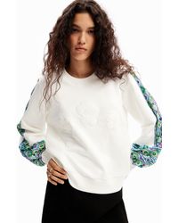 Desigual - Embroidered Puff Sweatshirt - Lyst