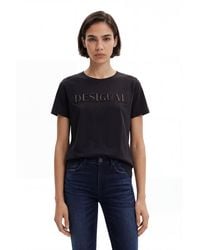Desigual - Shiny Logo T-Shirt, Cotton - Lyst