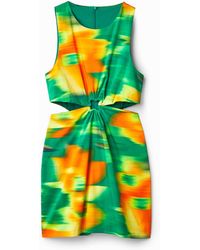 Desigual - Short Slim Cut-Out Dress - Lyst