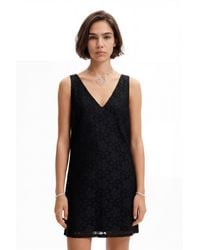 Desigual - Floral Lace Mini Dress, Polyester - Lyst