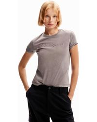 Desigual - Slim Rhinestone T-shirt - Lyst