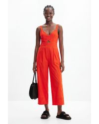 Desigual - Flocked Long Jumpsuit, Cotton - Lyst