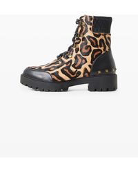 Desigual - Animal Print Leather Boots - Lyst