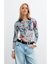 Desigual - Floral Sweater Shirt Collar - Lyst