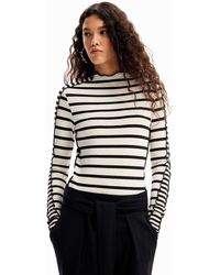 Desigual - Striped Patchwork T-shirt - Lyst