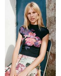 Desigual - Printed High Neck Blouse, Polyester - Lyst