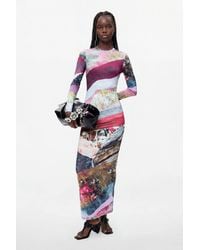 Desigual - Long-Sleeved Knit Dress, Polyester - Lyst