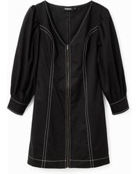 Desigual - Short Slim Zip Dress, Cotton - Lyst