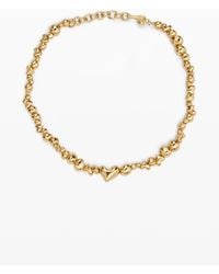 Desigual - Zalio-Plated Hearts Pendant, Brass - Lyst