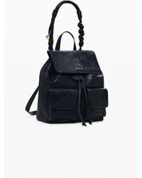 Desigual - Small Embroidered Backpack, Polyurethane - Lyst