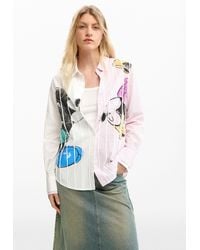 Desigual - Mickey And Minnie Mouse Shirt, Cotton - Lyst