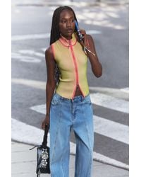 Desigual - Iridescent Knit Zip-Up T-Shirt - Lyst