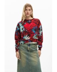 Desigual - Printed Heart Sweatshirt, Cotton - Lyst
