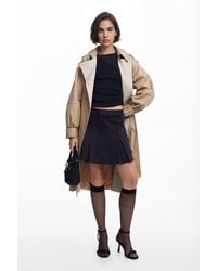 Desigual - Pleated Skirt With Belt, Cotton - Lyst