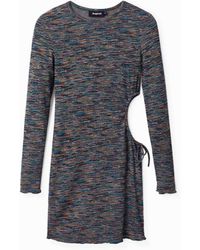 Desigual - Short Slim Cut-Out Dress - Lyst