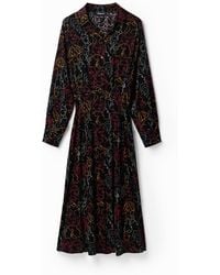 Desigual - Faces Midi Shirt Dress, Viscose - Lyst