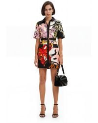 Desigual - Christian Lacroix Short Orchid Shirt Dress, Cotton - Lyst