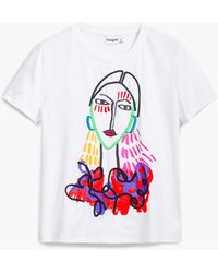 Desigual - Arty Print T-Shirt, Cotton - Lyst