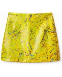 Desigual - Arty Slim Mini Skirt, Polyurethane - Lyst