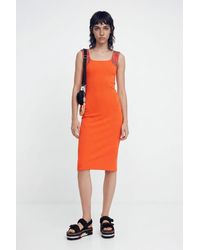 Desigual - Slim Ribbed Strappy Dress, Viscose - Lyst