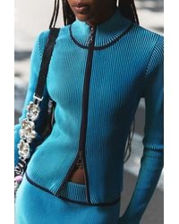 Desigual - Iridescent Knit Zip Jacket - Lyst