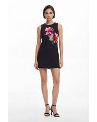 Desigual - Robe Imprimée Fleur, Noir - Lyst