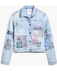 Desigual - Denim Jacket With Patches, Cotton - Lyst