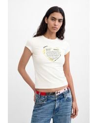 Desigual - T-Shirt With Message Print, Cotton - Lyst