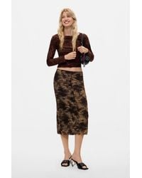 Desigual - Midi Animal Print Skirt, Polyester - Lyst