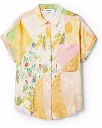 Desigual - Floral Patchwork Shirt, Viscose - Lyst