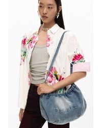 Desigual - Borsa Media Ovale Con Charms, Donna, Blu - Lyst