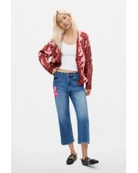 Desigual - Floral Culotte Jeans, Cotton - Lyst