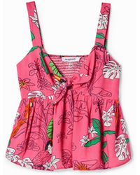 Desigual - Tropical Strap Top, Viscose - Lyst