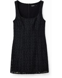 Desigual - Short Slim Floral Dress - Lyst