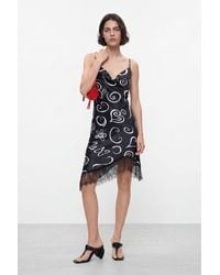 Desigual - Short Printed Strappy Dress, Viscose - Lyst