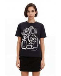 Desigual - Arty Illustration T-Shirt, Cotton - Lyst