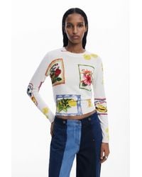 Desigual - Tropical Stamps Sweater - Lyst