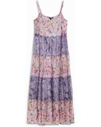 Desigual - Long Dress With Tulle Panels, Polyester - Lyst