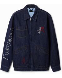 Desigual - Veste En Denim Silhouettes, Homme, Bleu - Lyst
